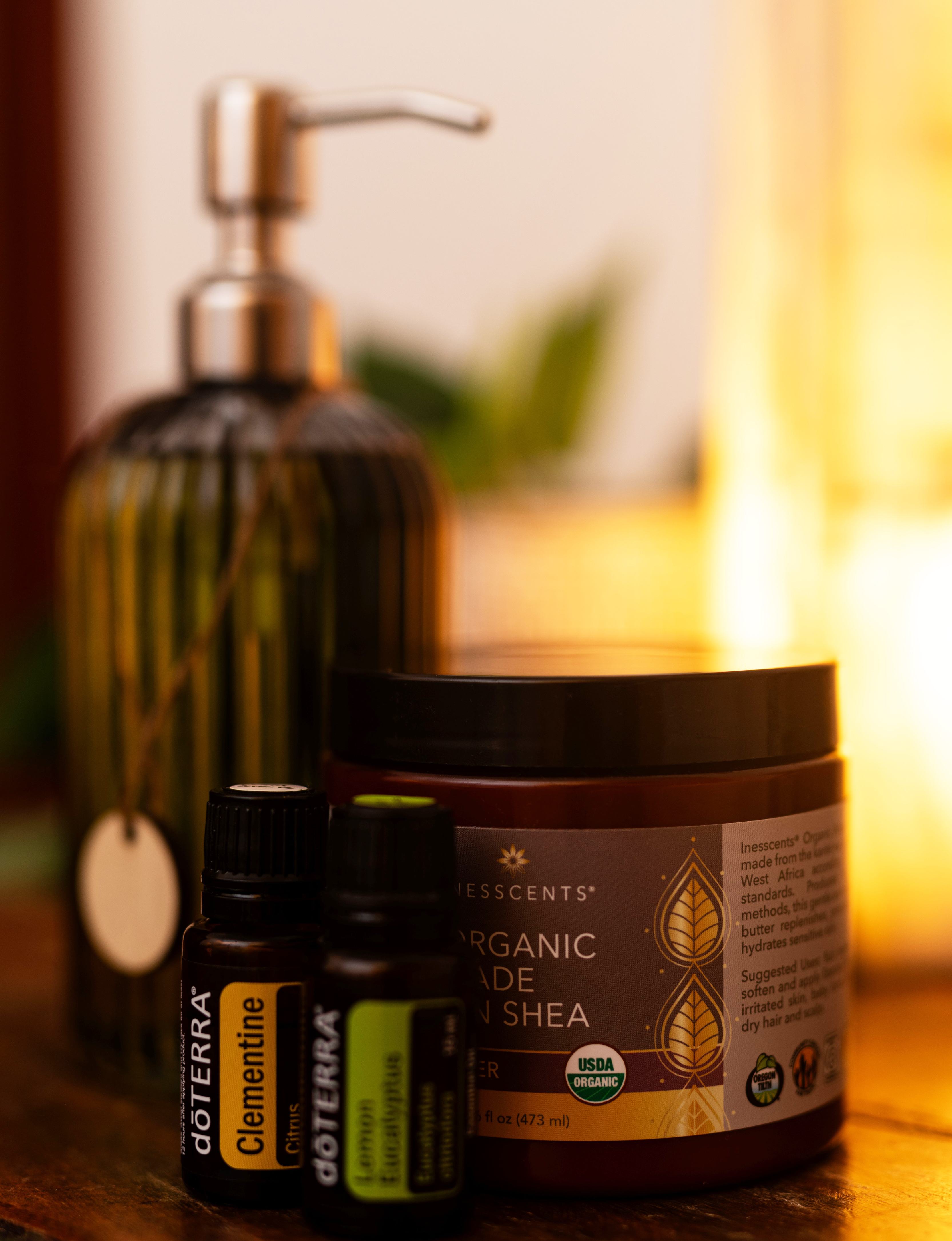 Premium organic massage oils and shea butter